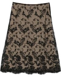 Fendi - Jupe Mi-Longue En Dentelle Fleurie - Lyst