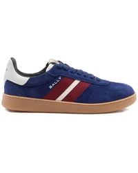 Bally - Retro Crest Ribbon Suede Sneakers - Lyst