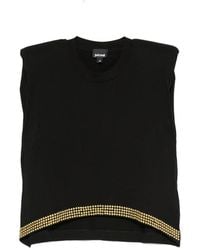 Just Cavalli - Stud-Embellished Padded-Shoulder T-Shirt - Lyst
