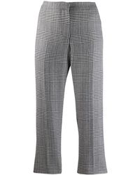 McQueen - Cropped Check Trousers - Lyst