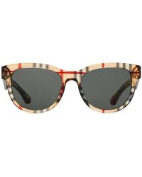 Burberry - Vintage Check Round-Frame Sunglasses - Lyst