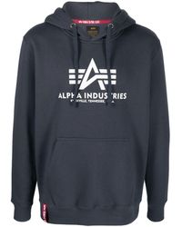 Alpha Industries - Logo Drawstring Hoodie - Lyst