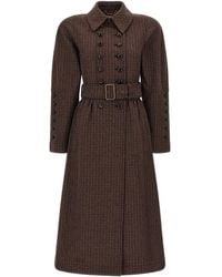 Chloé - Double-Breasted Coat Coats And Trench Coats - Lyst