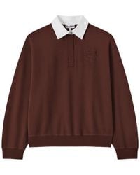 Ganni - Polo Shirt With Heart Embroidery - Lyst