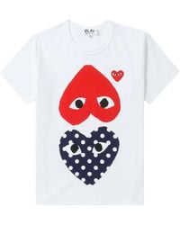 COMME DES GARÇONS PLAY - Camiseta con estampado de corazones - Lyst