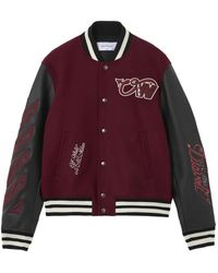 Off-White c/o Virgil Abloh - X Ac Milan Patch-Detail Bomber Jacket - Lyst