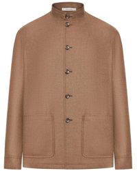 Tagliatore - Wollen Jack Met Hoge Hals En Knopen - Lyst