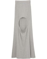 Burberry Long Step-through Skirt - Grey