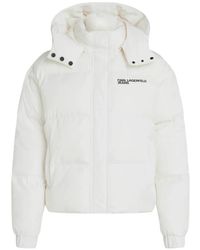 KARL LAGERFELD - Logo-Print Puffer Jacket - Lyst