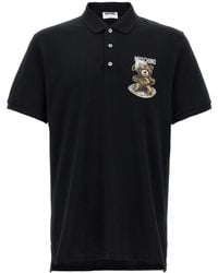 Moschino - Piqué Cotton Polo Shirt - Lyst