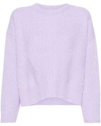 Allude - Crew-neck Ribbed-knit Jumper - Lyst