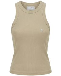 ICON DENIM - Luna Ribbed-Knit Star-Embroidered Tank Top - Lyst