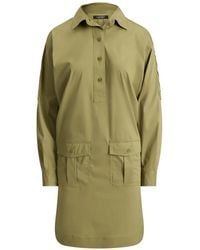 Ralph Lauren - Lace-Up Utility Shirt Mini Dress - Lyst