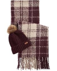 Barbour - Kariertes Saltburn Set Aus Mütze Und Schal - Lyst