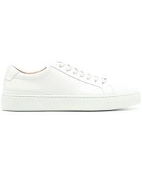 BOSS - Logo-Plaque Leather Sneakers - Lyst