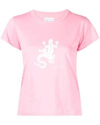 agnès b. - Lizard-print Short-sleeve T-shirt - Lyst