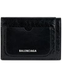 Balenciaga - Crinkled-Leather Wallet - Lyst