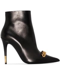 Tom Ford - Verzierte Ankle Boots Chain Aus Leder - Lyst