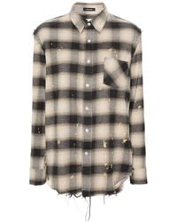 R13 - Neutral Exposed-seams Checked Shirt - Women's - Cotton - Lyst