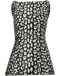 Carolina Herrera - Leopard-Print Boat-Neck Top - Lyst