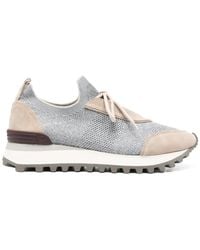 Eleventy - Knitted Suede Trainers - Lyst