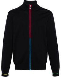 PS by Paul Smith - Piped-trim Ribbed-knit Cardigan - Lyst