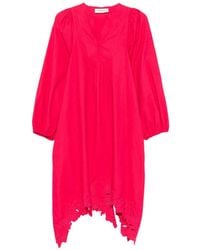 Blugirl Blumarine - Cut-Out Floral-Embroidered Midi Dress - Lyst