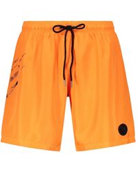 Philipp Plein - Graphic-Print Logo-Patch Swim Shorts - Lyst
