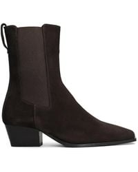 Bibi Lou - Suede Square-Toe Ankle Boots - Lyst