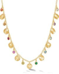 Dower & Hall - Hammered Disc And Gemstone Array Necklace - Lyst