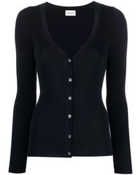 P.A.R.O.S.H. - Ribbed-Knit V-Neck Cardigan - Lyst