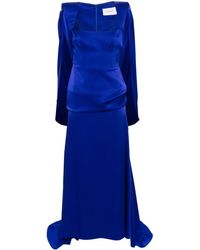 Alex Perry - Satin-finish Cape Gown - Lyst