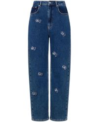 Moschino Jeans - Hoch sitzende Tapered-Jeans - Lyst