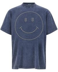 Moschino - Stud-Embellished Smiley T-Shirt - Lyst