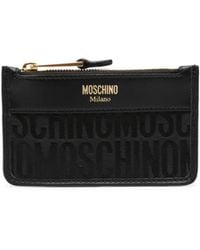 Moschino - Monogram-Jacquard Leather-Trim Wallet - Lyst