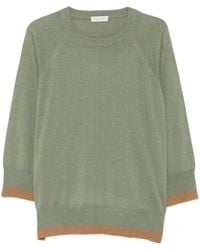Le Tricot Perugia - Raglan-Sleeve Contrast-Trim Sweater - Lyst