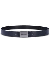 Emporio Armani - Plate Leather Belt - Lyst