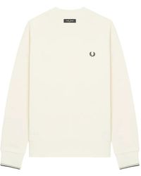Fred Perry - Logo-Embroidered Crew-Neck Sweatshirt - Lyst