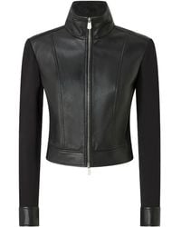 Pinko - Dual-Fabric Biker Jacket - Lyst