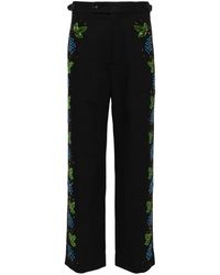 Bode - Beaded Concord Embroidered Trousers - Lyst