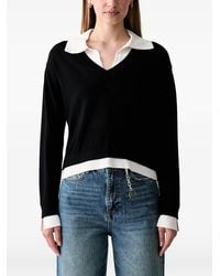 Liu Jo - Layered-Effect V-Neck Sweater - Lyst