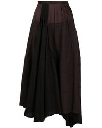 Ziggy Chen - Asymmetric Virgin Wool Midi Skirt - Lyst