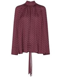 ROTATE BIRGER CHRISTENSEN - Dot Satin Bow Shirt Dark - Lyst