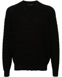 Emporio Armani - Chevron-knit Cotton Jumper - Lyst