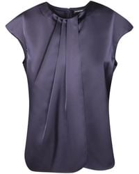 Emporio Armani - Haut En Satin À Plis - Lyst