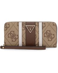 Guess - Laurel Logo-Print Striped Wallet - Lyst