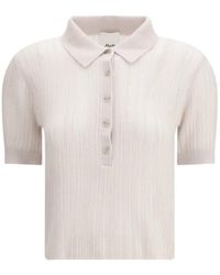 Allude - Polo Neck Short Sleeve Top - Lyst