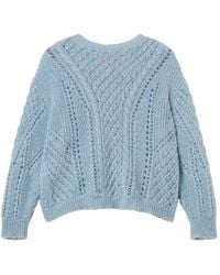 Twinset - Cable-Knit Open-Work Sweater - Lyst