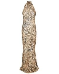 Norma Kamali - Halterneck Fishtail Gown Maxi Dress - Lyst