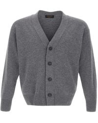 Gran Sasso - Ribbed-Trim V-Neck Cardigan - Lyst